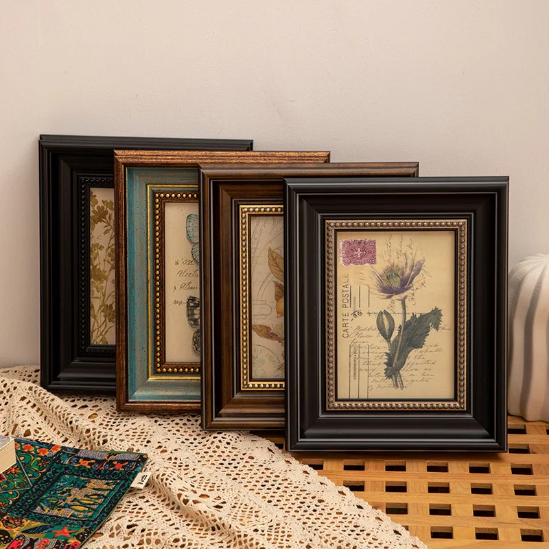 6/7/10 Inch Picture Frames Imitation Wood Photo Frame Nightstand Desk Decoration Ornaments Rustic Home Decoratio