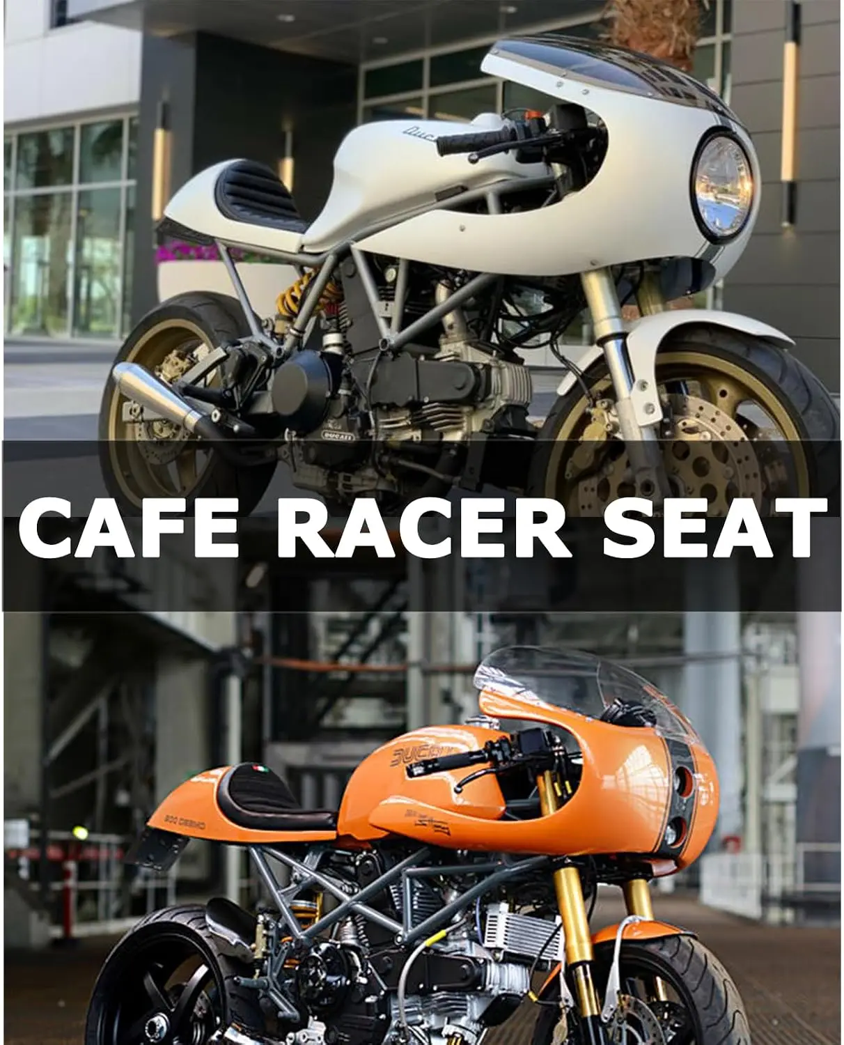 0391 Motorcycle Hump Cafe Racer Seat All Black（gloss black finish, subframe modification is required）