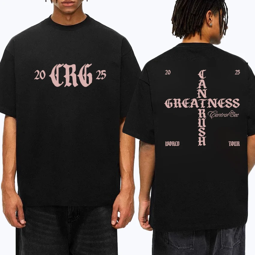 

Central Cee World Tour 2025 Double Sided print streetwear Men Women Fashion Hip Hop short sleeve T-shirts Unisex Cotton T shirt