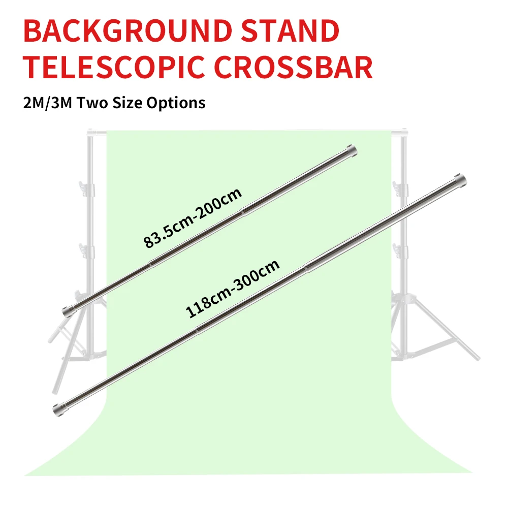 2/3M Universal Telescopic Crossbar Heacy Duty Background Support System Adjust Stand Photography Photo Studio Boom Super Racks