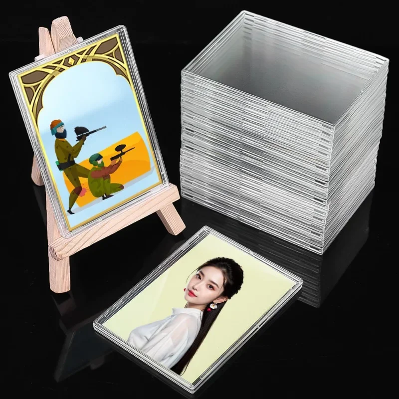 5/10pcs Card Storage Holder Sealable Waterproof Transparent Card Photoes Organizer Boxes Container Postcard Display Protector