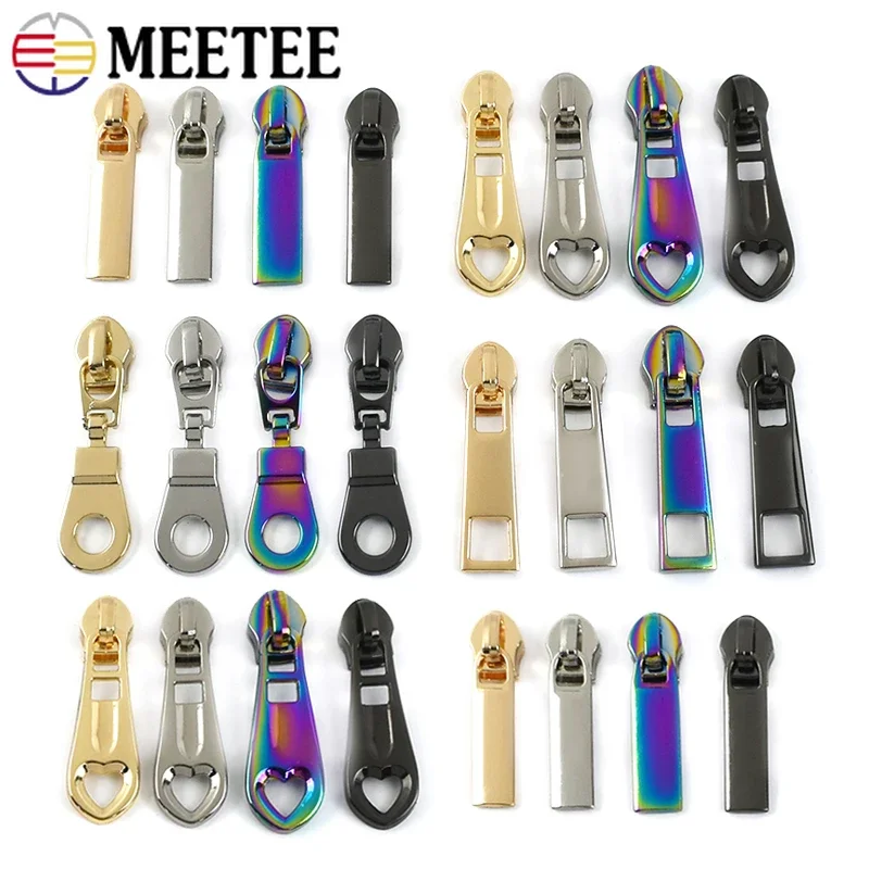 10-100Pcs 5# Meetee Nylon Zipper Sliders Puller Bag Clothes Zippers Pull Replacement Zip Lock Repair Kit DIY Sewing Accessories