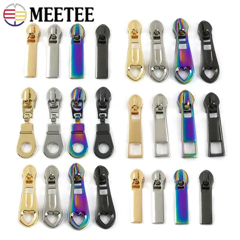 10-100Pcs 5# Meetee Nylon Zipper Sliders Puller Bag Clothes Zippers Pull Replacement Zip Lock Repair Kit DIY Sewing Accessories