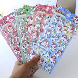 4 pcs Unicorn Foam Cartoon 3D Decorative Colorful Stickers Diary Sticker Scrapbook Decoration PVC Stationery Stickers