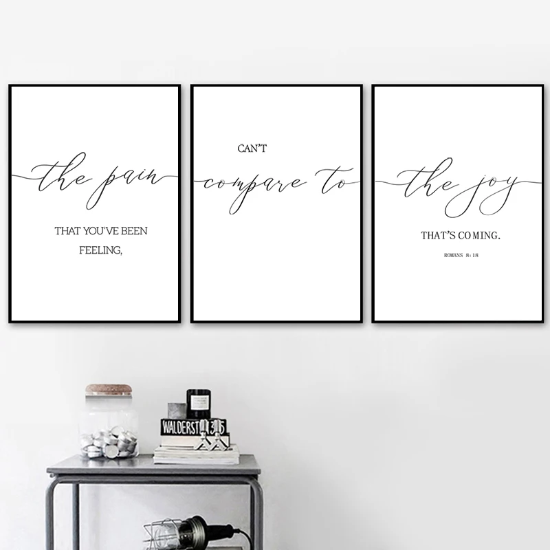 Bibelvers-Zitat, rahmenlos, minimalistische Ästhetik, Wandkunstdruck, Leinwandgemälde für Wohnzimmer, moderne Heimdekoration