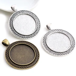 New Fashion 5pcs 25mm Inner Size Antique Silver Plated Bronze Classical Style Cabochon Base Setting Charms Pendant