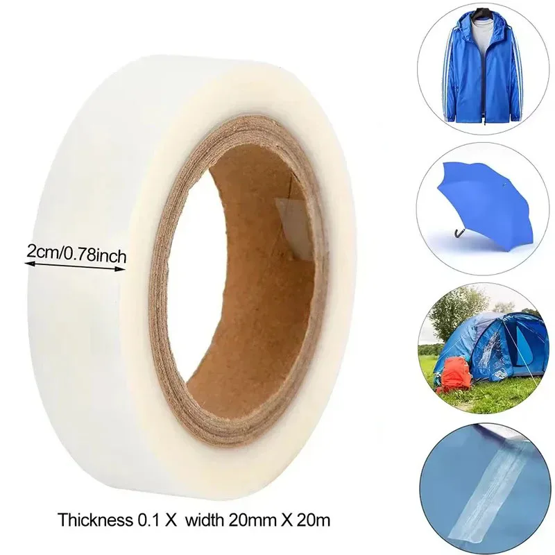 

20m/roll Seam Sealing Tape Hot Melt Waterproof PU Coated Fabric Repair Tape Raincoat Camping Tent Repair