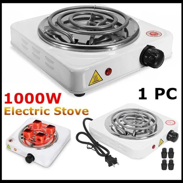 

1000w Portable Electric Stove, Single Tube Stove Burner - Stainless Steel Single Tube Cooker for Travel American Wire Gaug 110V