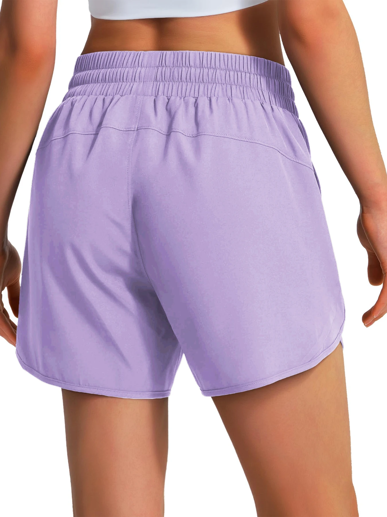 Attractive Lady's Summer Sports Quick-Drying Lightweight Fitness Shorts, Equipped with Zipper Pockets, Suitable for Daily Wear.