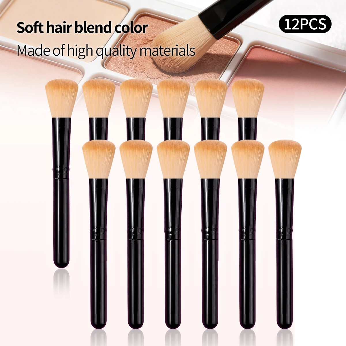 12-teiliges Highlighter-Pinsel-Set, weiche Rouge-Pinsel, Make-up-Pinsel zum Verblenden, professionelle Kosmetikwerkzeuge für das tägliche Augen-Make-up
