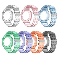 Transparent silicone Watchband For Huawei Watch GT cyber Straps and Clasps One-Piece Integrated Include Bezel Case Frame Sport S
