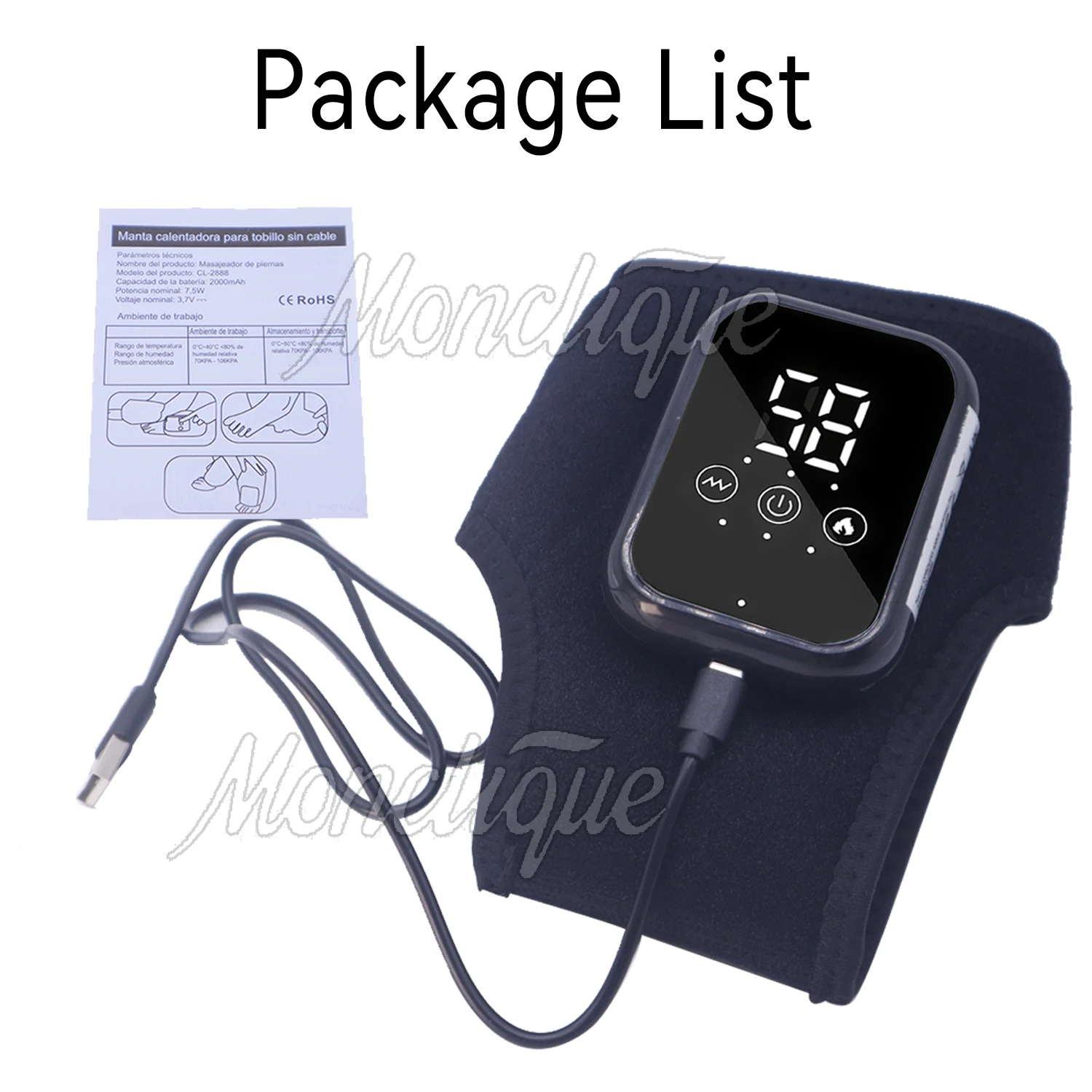 Electric Ankle Protector Foot Vibration Massager Three-speed Temperature Adjustment USB Plug Ankle Wrist Wrap Muscle Relaxation