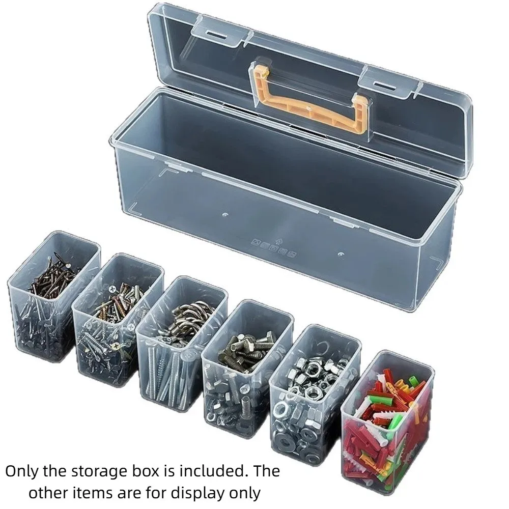 7pcs Multi-Compartment Tool Parts Storage Box Set 6 Small Boxes 1 Large Box Waterproof Transparent Portable Tool Organizer