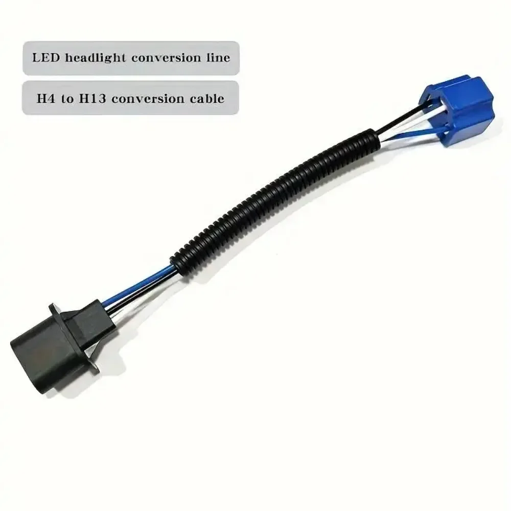 H4 Female 2x Conversion Wiring Harness To H13 Male Adapter for Jeep Wrangler JK 2007‑2017 2008 2009 2010 2011 Headlight Plug New