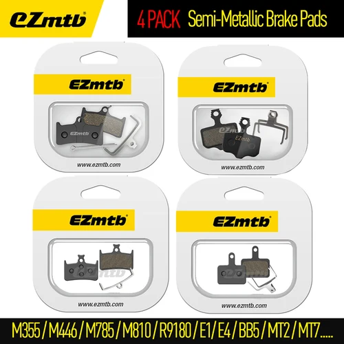 Paquete de 4 pastillas de freno de disco semimetálicas EZMTB para bicicleta SHIMANO M355 M596 M785 M810 R9170 SRAM MAGURA AVID HOPE pastilla de freno de resina