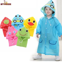 1Pcs Cartoon Duck Frog Raincoat for Children Kids Waterproof Baby Rain Coat Rainwear Boys Girls Raincoats Apron 90~110cm Height