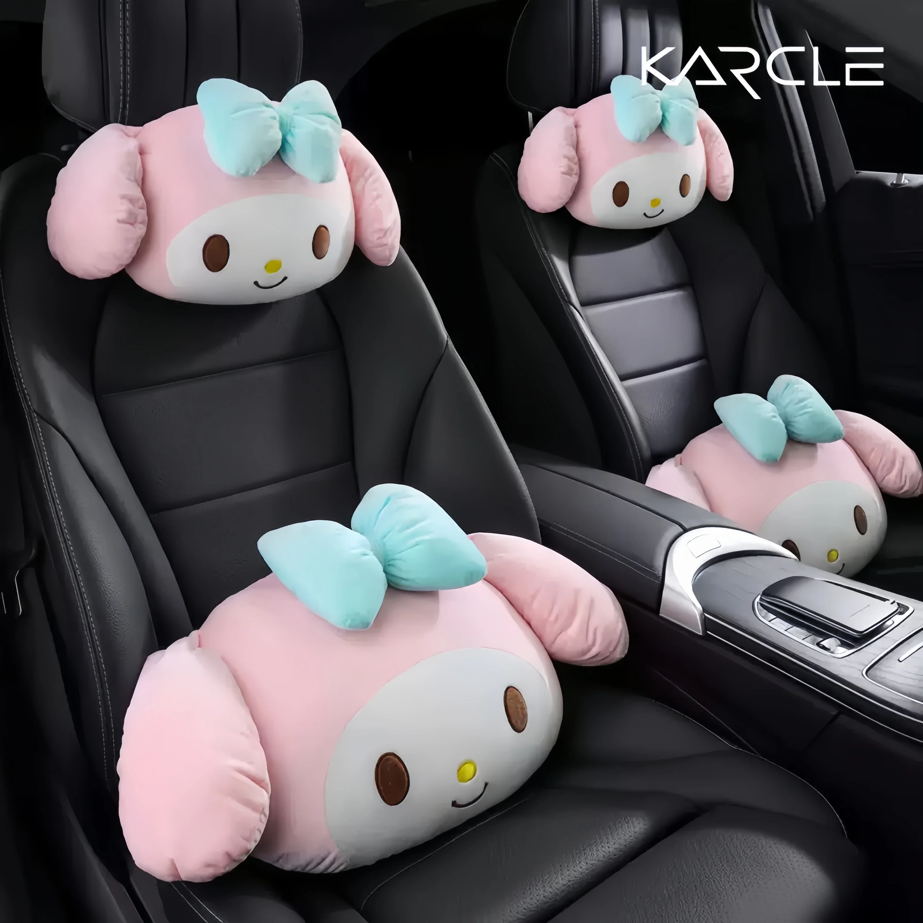 

Sanrio Cartoon My Melody Car Headrest Safety Seat Belt Cover Stuffed Anime Kuromi Back Cushion Car Decor Throw Pillow Gifts