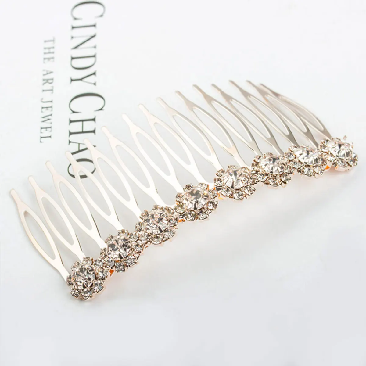 2 قطعة إكسسوارات شعر الزفاف الأنيقة غطاء الرأس حجر الراين الزهور اكسسوارات الزفاف مشط دبابيس الشعر الأنيقة