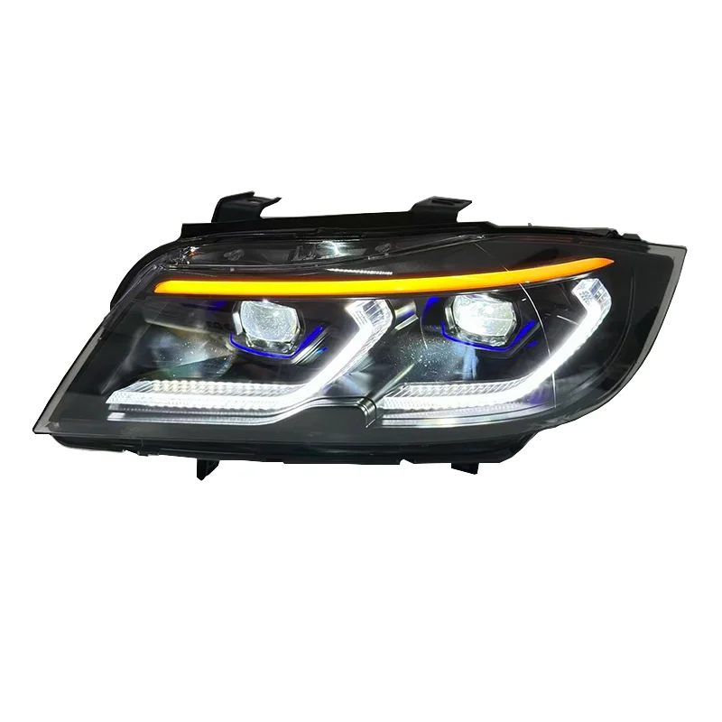 Auto Parts V3 Headlights For BMW 3 Series E90 Laser Style Smoked DRL Yellow&White&Amber Front Lamps Plug And Play