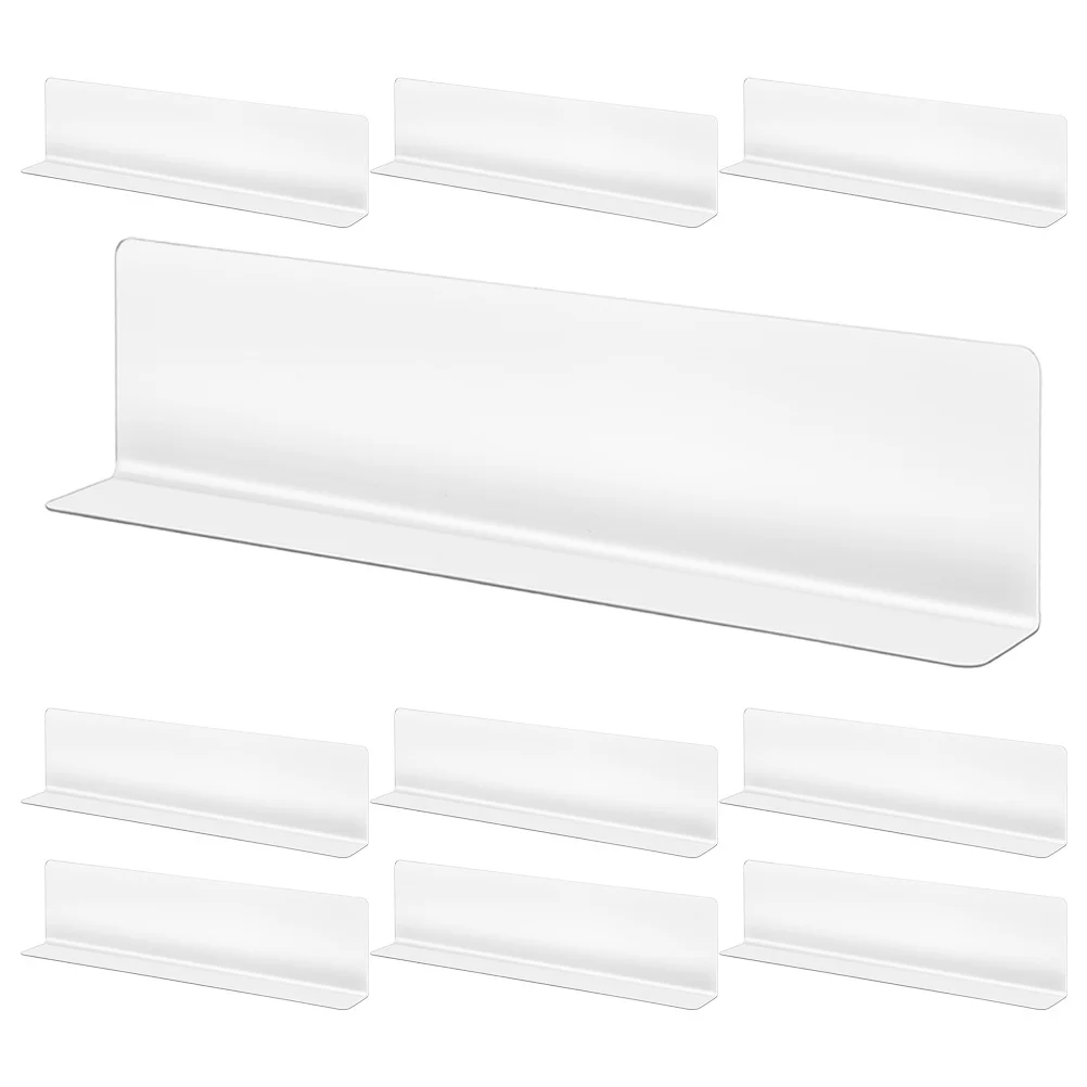 

10Pcs L Shaped Shelf Dividers Clear PVC Organizers for Supermarket Retail Store Display Efficient Clapboard Separators