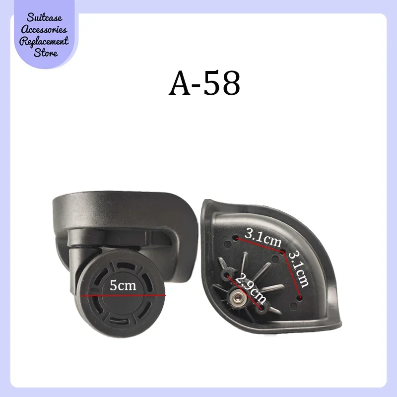 For Hongsheng A-58 Smooth Silent Shock Absorbing Wheel Accessories Wheels Casters Universal Wheel Replacement Suitcase Rotating