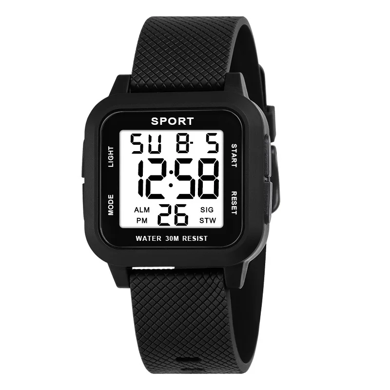 Men's Retro Square Digital Watch, Multifunctional