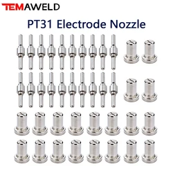 40pcs PT31 Plasma Cutting Torch Consumable Cutting Extended Long Plasma Cutter Kit 40A PT31 Plasma Torch Tip Electrode Nozzle
