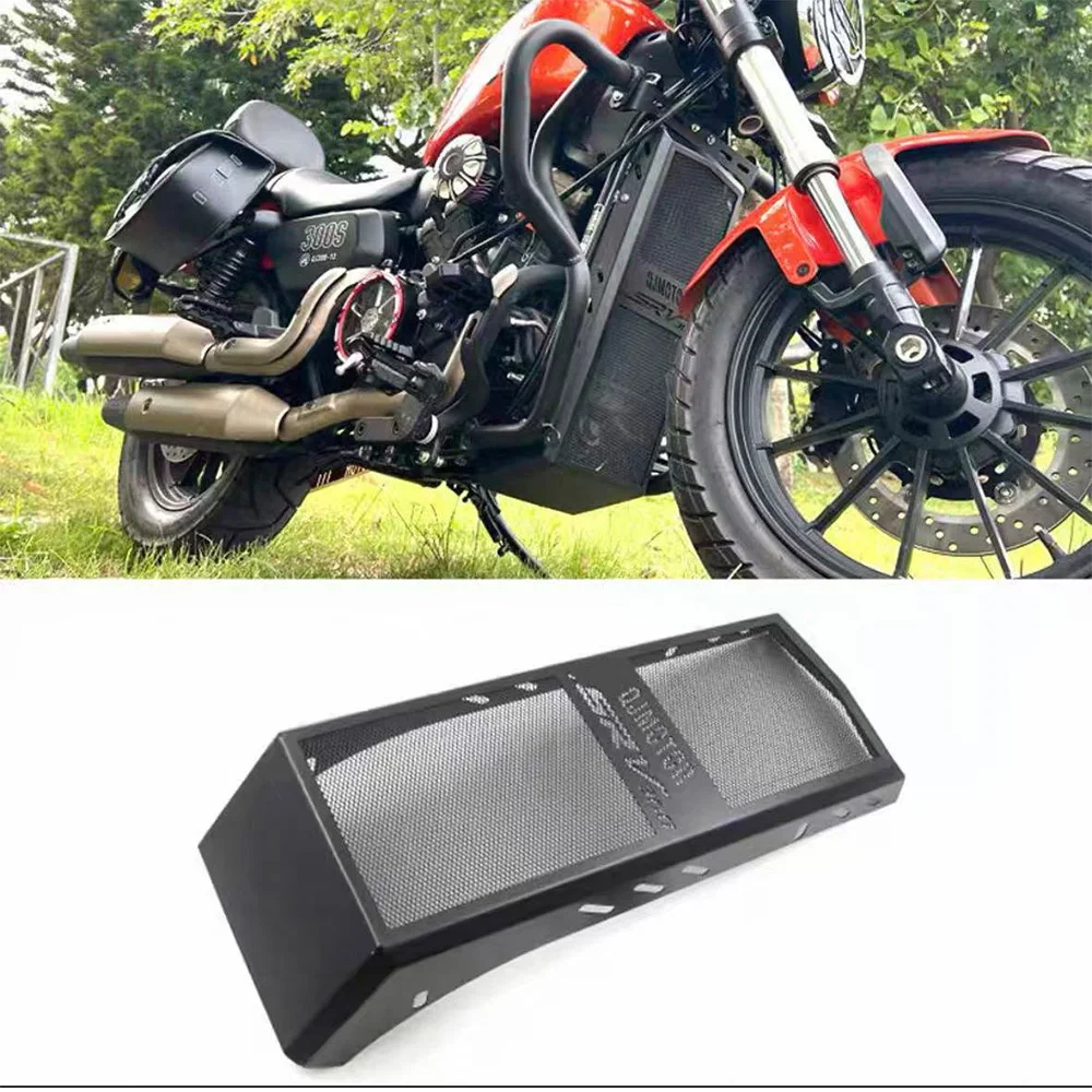 For QJMOTOR SRV400 SRV 400 refitted water tank cover radiator protective cover stainless steel water tank protective cover dust-