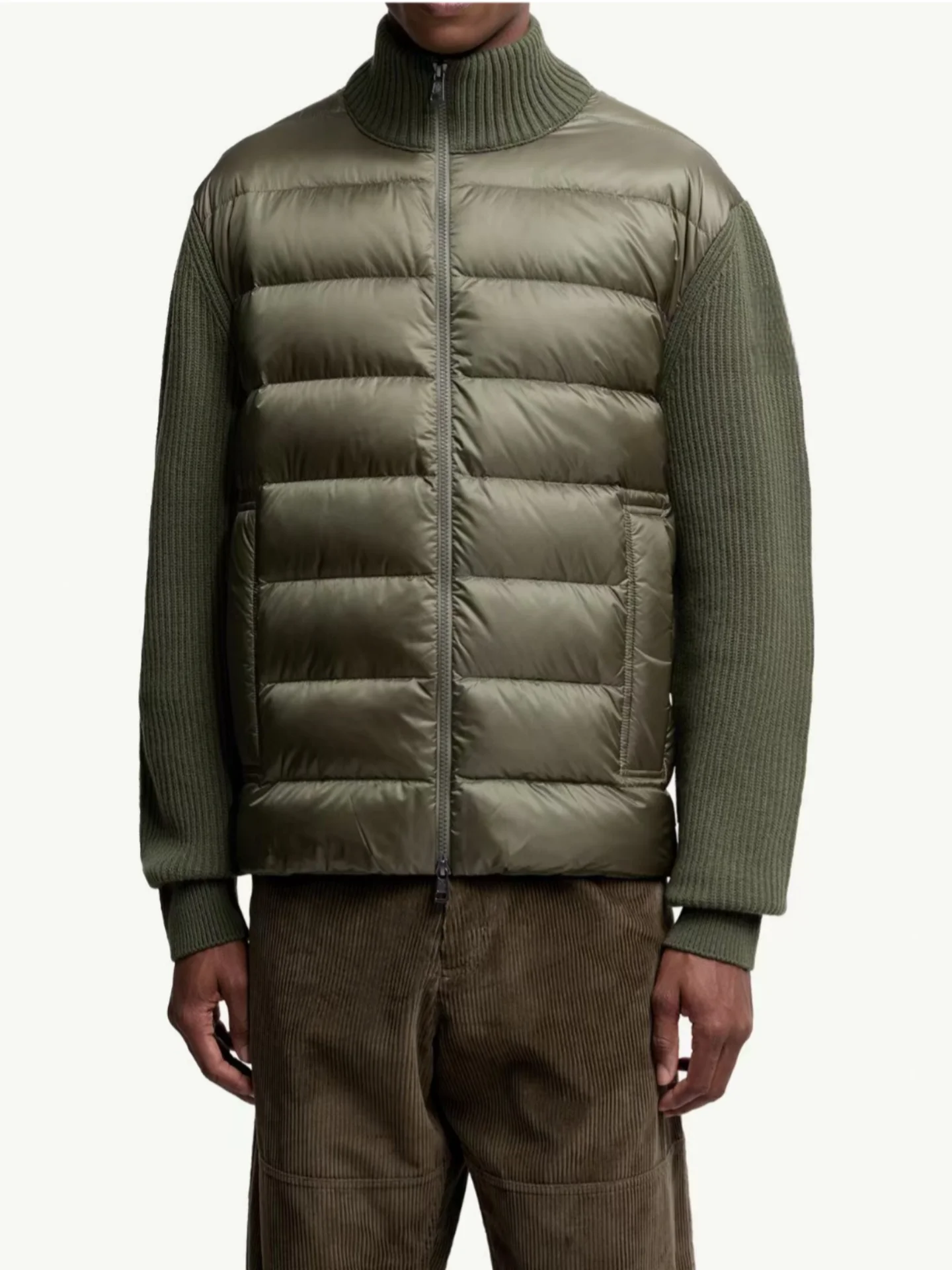 

Мужская куртка American Sle Casual из шерстяного трикотажа с пэчворком, классическая, с наполнителем из белого гусиного пуха, для активного отдыха и повседневной носки