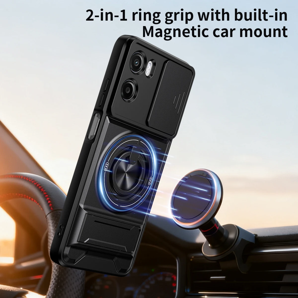 Für Motorola G05 Hülle Moto E15 Cover Moto G05 E15 Handyhülle Magsafe Magnetische Klapphalterung Militärische Panzerung Kameraschutz-Abdeckung – Detail 1