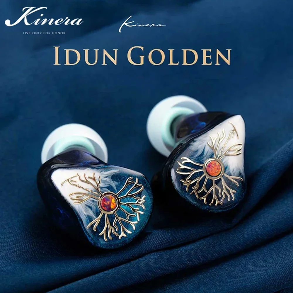 Kinera Idun Golden ( Idun 2.0 ) Earphones 2BA+1DD Handpainted Knowles BA Modular Cable Included Stage Monitoring Cable Headset