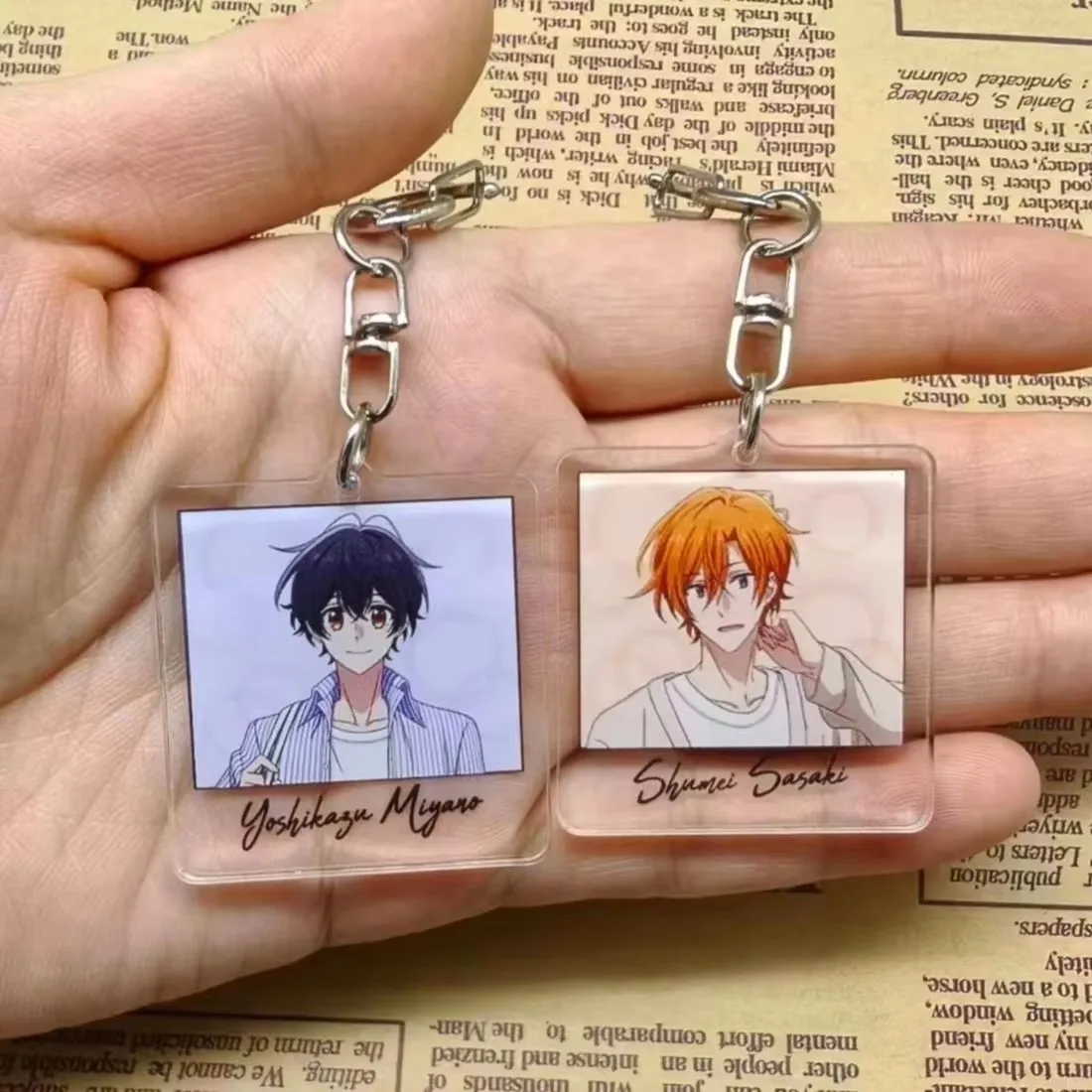 2Pcs/set Anime Sasaki and Miyano Acrylic Keychain Backpack Pendant Decor Keyring Accessories BL Manga Fans Birthday Gift