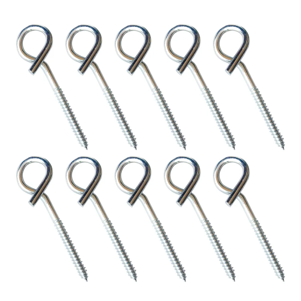 

10pcs Threaded Hooks Stainless Steel Self-tapping Ceiling Hook Safety Screw Wall Mount Home Storage Organization Decor