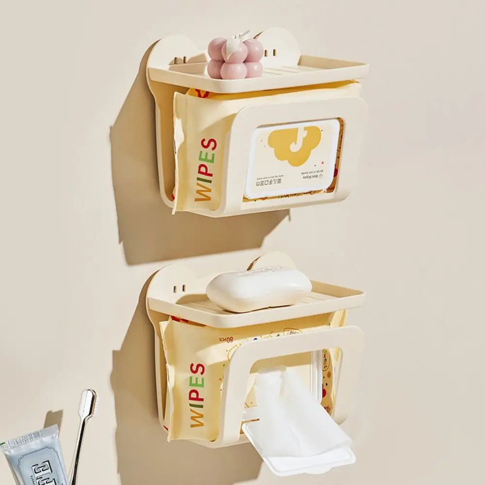 

New Wall Mounting Wet Wipe Storage Box Non Punching Storage Holder Tissue Boxes Napkin Organizer