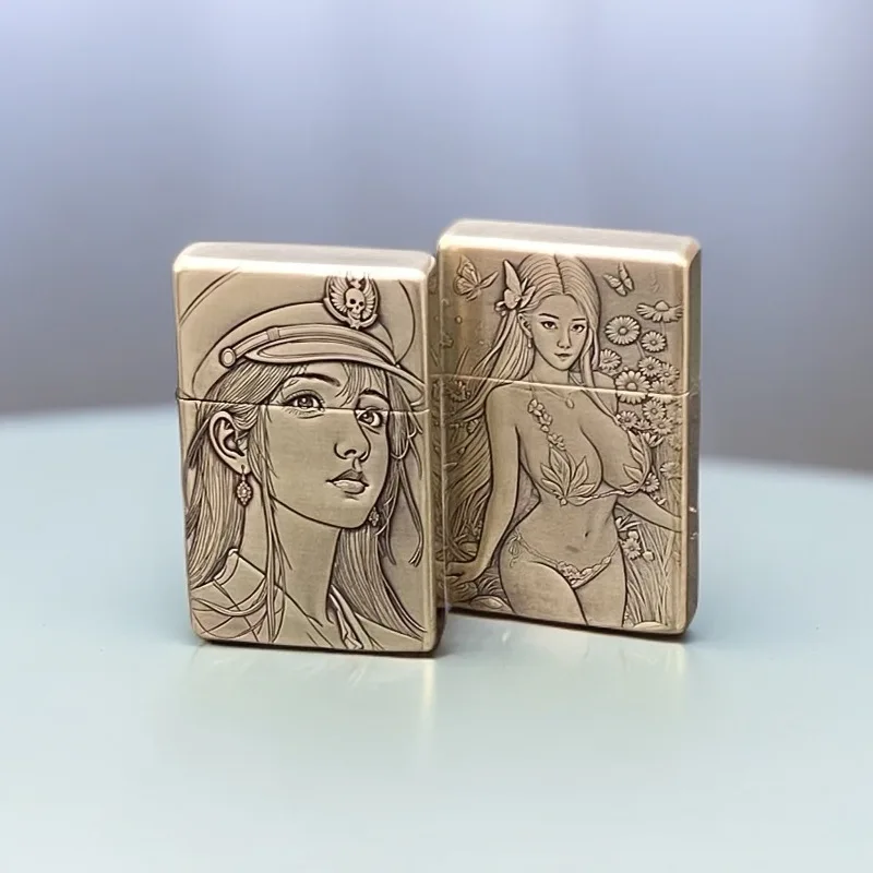 CHIEF Third Generation Ultra-thin Three-dimensional Relief Retro Craftsmanship Windproof Lighter, Personalized Classic for Men