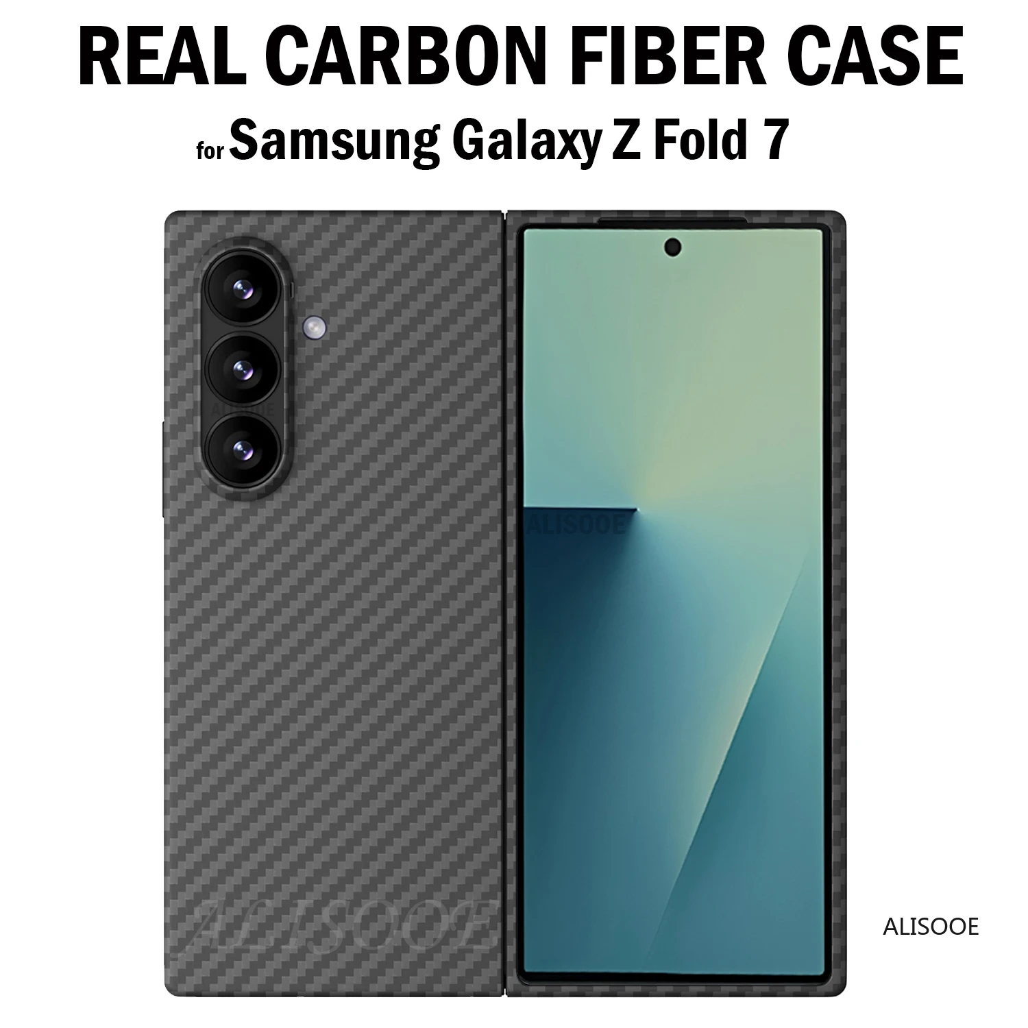 

Чехол из настоящего углеродного волокна для Samsung Galaxy Z Fold 7, ультратонкий матовый защитный чехол из арамидного волокна, твердый чехол