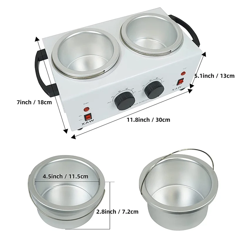 プロの脱毛機,デュアルポットワックスヒーター,ワックスヒーター,肌の脱毛,スパ,家庭用