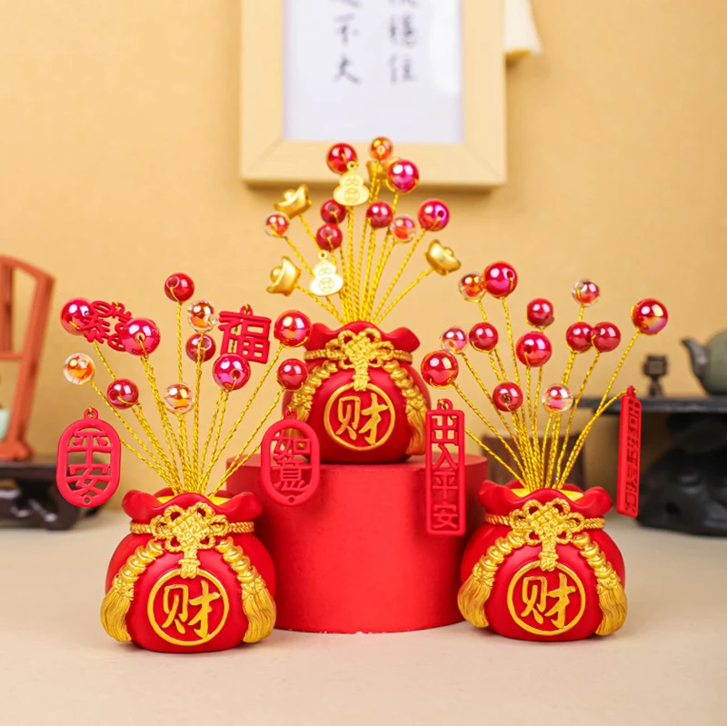 Fortune Money Bag Series เครื่องประดับ Creative Desktop ตกแต่ง New Home Entrance เครื่องประดับรถของขวัญเทศกาล