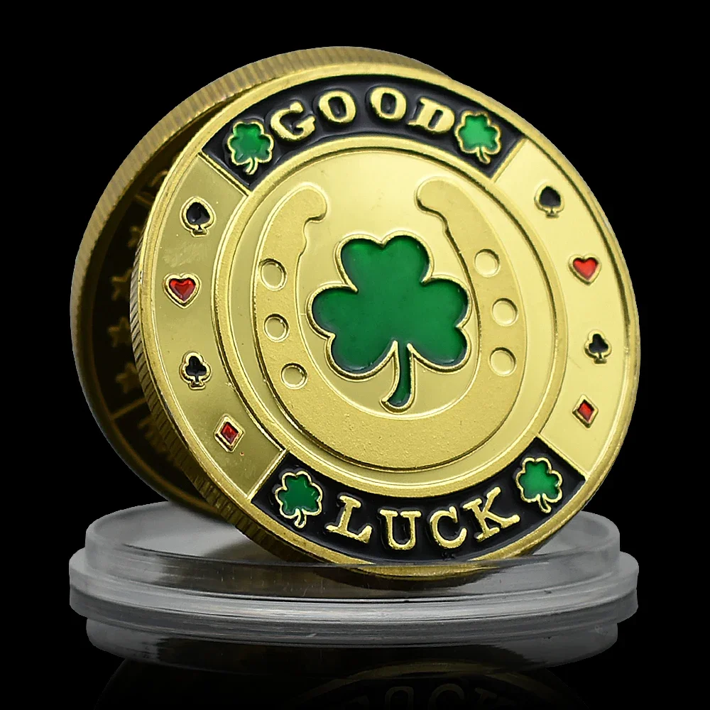 Welcome Texas Hold'em Las Vegas Poker Chip Lucky Grass Casino Challenge Gold Coin Bring Luck Souvenir Personalized Seal Token