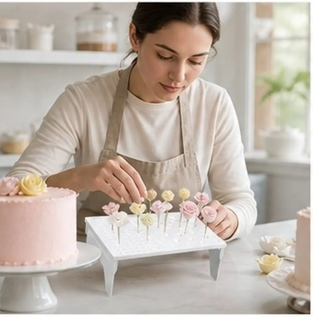 2Pcs Easy Use Hole Design Cake Flower Drying Rack for Fondant Paste Sugarcraft Baking Decorating DIY Craft Air Dry Stand