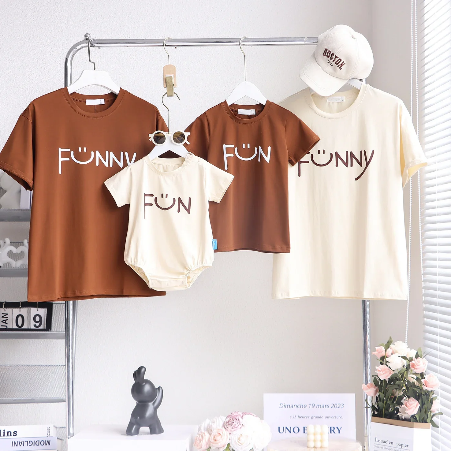 

Parents and Children Funny T-shirt Family Matching Cotton Short Sleeve Tees Baby Bodysuit Daughter Son and Father Mother Clothes