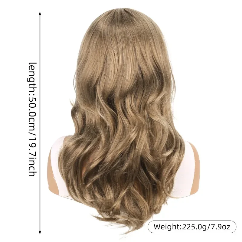 Euramerican Mode Frau lockiges langes Haar schwarz braun Gold Hochtemperatur-Seide simuliertes Haar Termin Festival Party Perücke