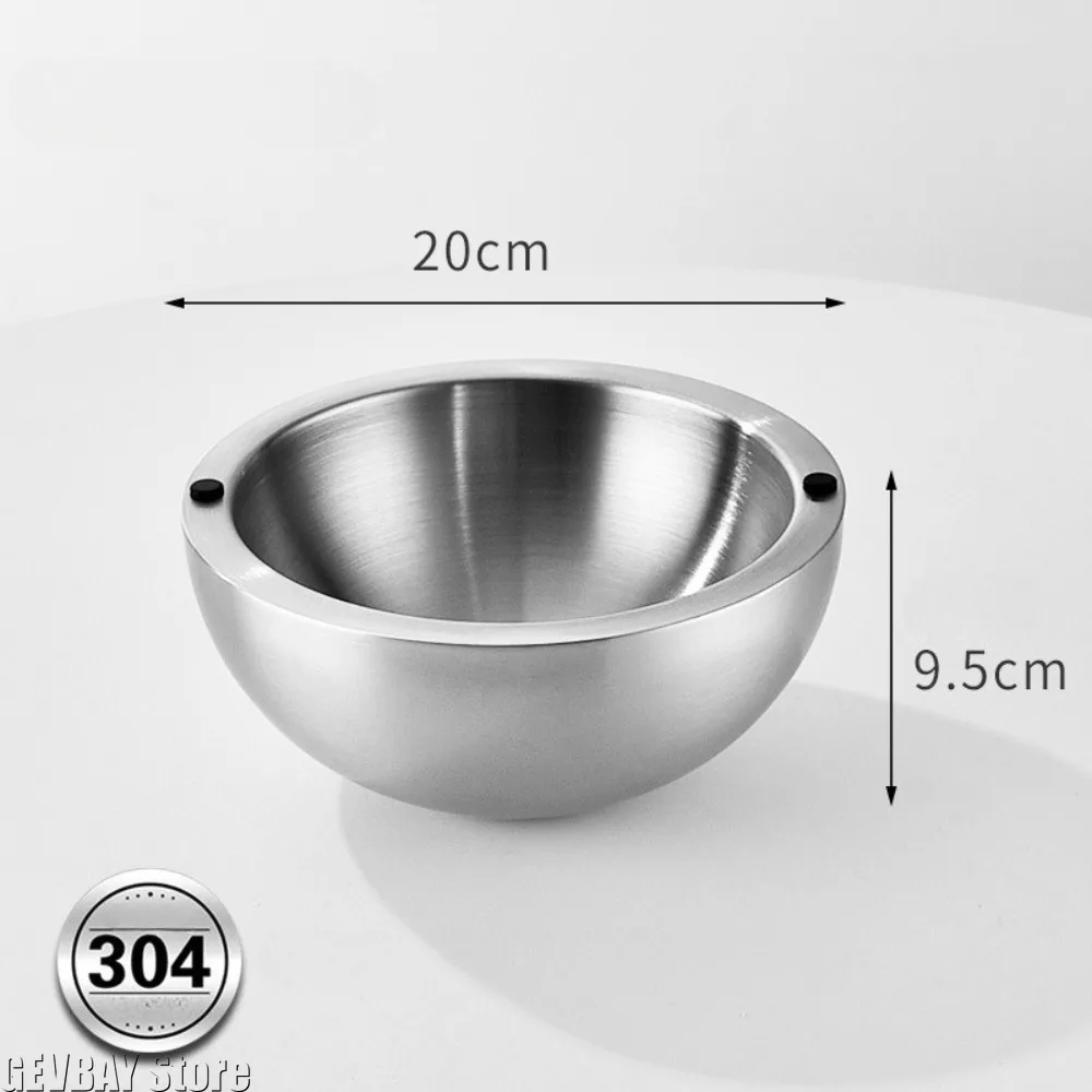Insulated Stainless Steel Dip Chiller Bowl – 16/20/24cm Double Walled Fruit Salad Serving Bowl