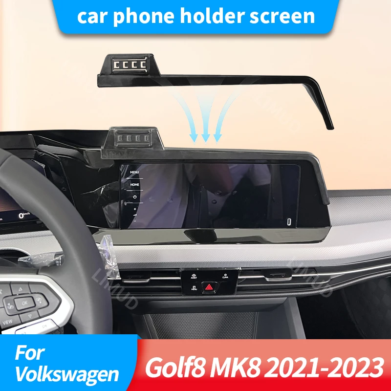 Auto-Handyhalterung für Bildschirm, passend für Volkswagen Golf8 MK8 2021 2022 2023, für die Navigation mit dem Mobiltelefon, erhöht die Fahrsicherheit.