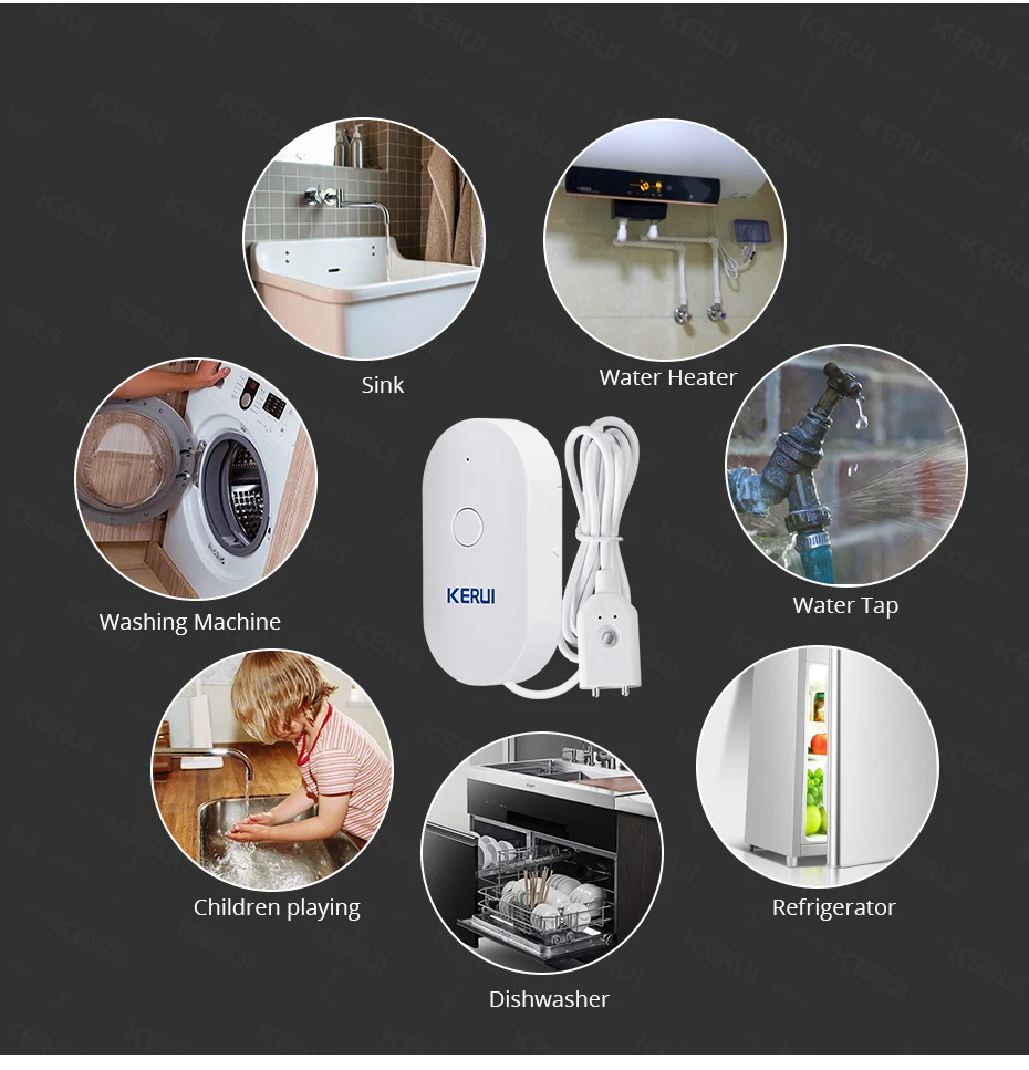 KERUI WL21 WiFi إنذار تسرب المياه مستشعر الفيضانات كاشف مستوى المياه الحياة الذكية APP مراقبة عن بعد تسرب إنذار السلامة الأمن #3