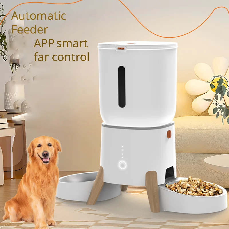

Luxurious 5L Pet Smart Feeder App Control Pet Food Feeder Cats and Dogs with Voice Record Stainless Steel Bowl Feeding Machine