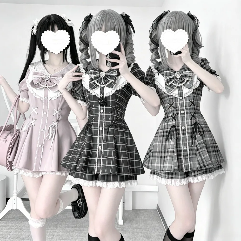 abito-jirai-kei-bow-per-ragazze-stile-dolce-kawaii-rosa-e-nero-gonna-lolita-y2k-outfit-con-maniche-corte-in-pizzo-uniforme-scolastica-giapponese-per-donne