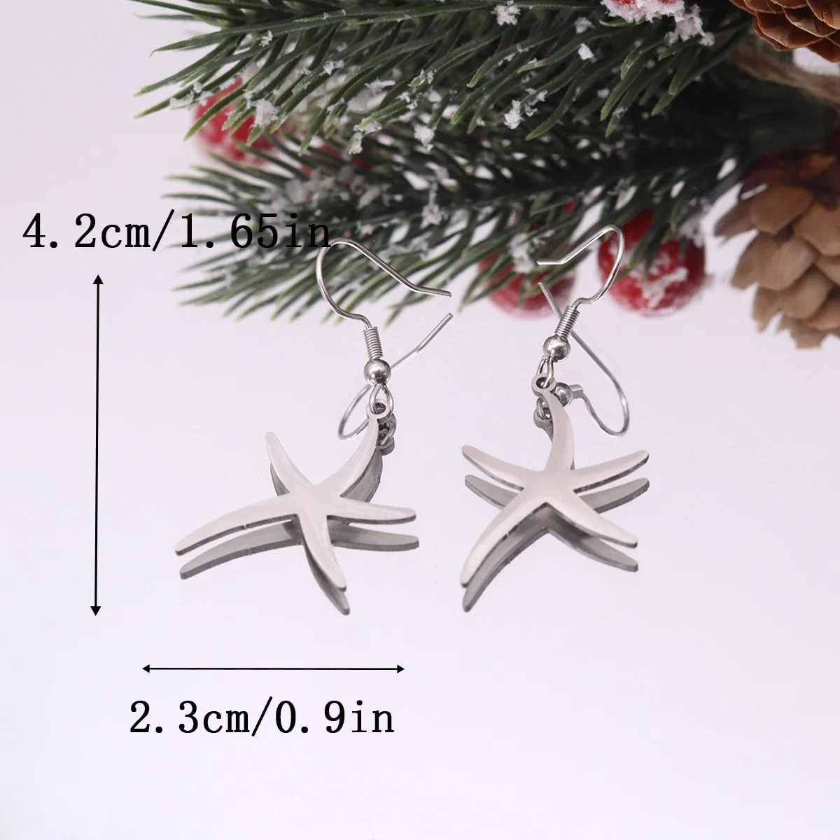 Kinitial Starfish Pendant Drop Earrings For Women Girls Gold Color Stainless Steel Long Dangle Earrings Bohemian Jewelry Gift