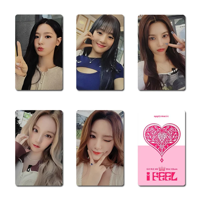 5cards/set Kpop (G) I-DLE Album Card I FEEL Album GIDLE Ye Shuhua MINNIE Printed Photo Card LOMO Card Gift For Girls Collection