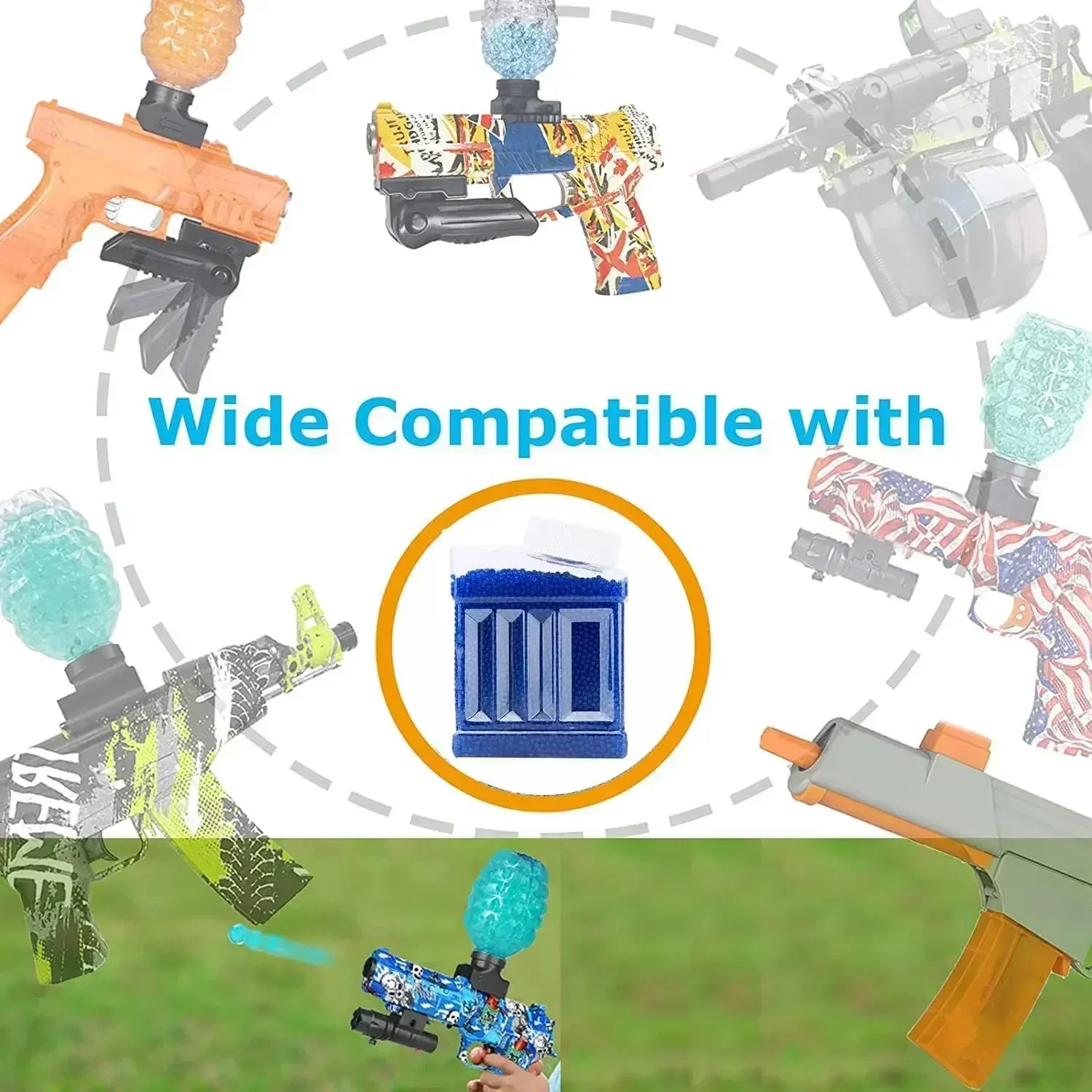 QGel كرات الماء الناسف 100000 قطعة 7-8 مللي متر كرات هلام الذخيرة متوافق مع هلام بندقية المياه الناسف ترشيش غال أوربيز 1p #5
